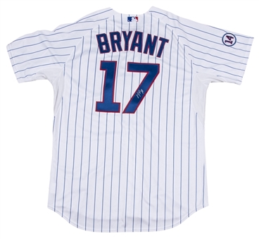 2015 Kris Bryant Game Issued and Signed Chicago Cubs Home Jersey (Cubs LOA , MEARS & PSA/DNA)